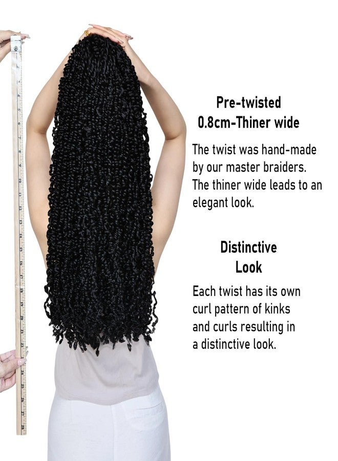 SOKU Boho Passion Twist Crochet Hair 20" - 8 Packs Black Pre Twisted Mini Yanky Twist Curly Senegalese Dreadlocks Extensions Pre-looped Soft Locs Braids for Women Synthetic - Image 4